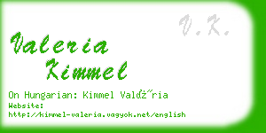 valeria kimmel business card